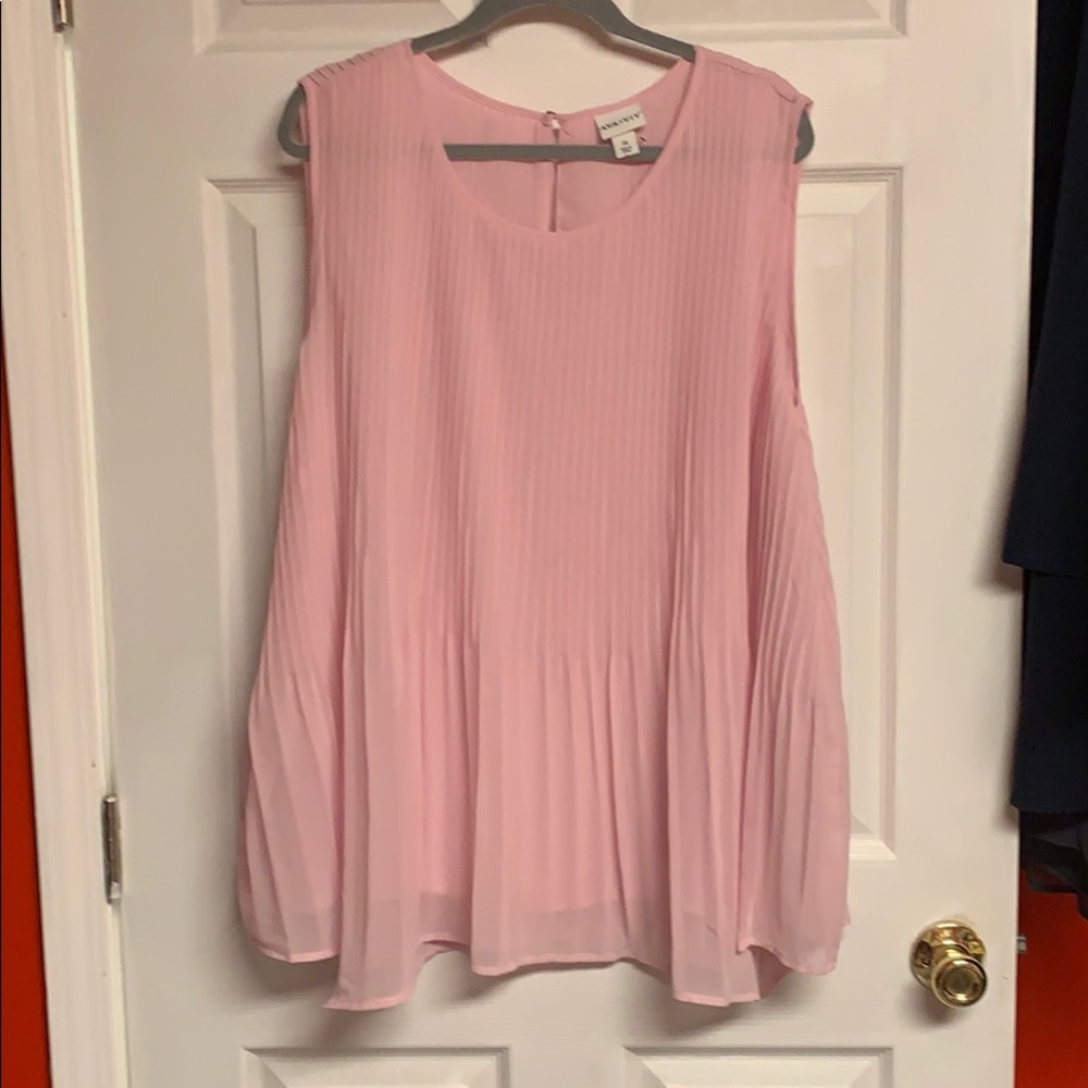 Ava Viv pink chiffon top size 3X.